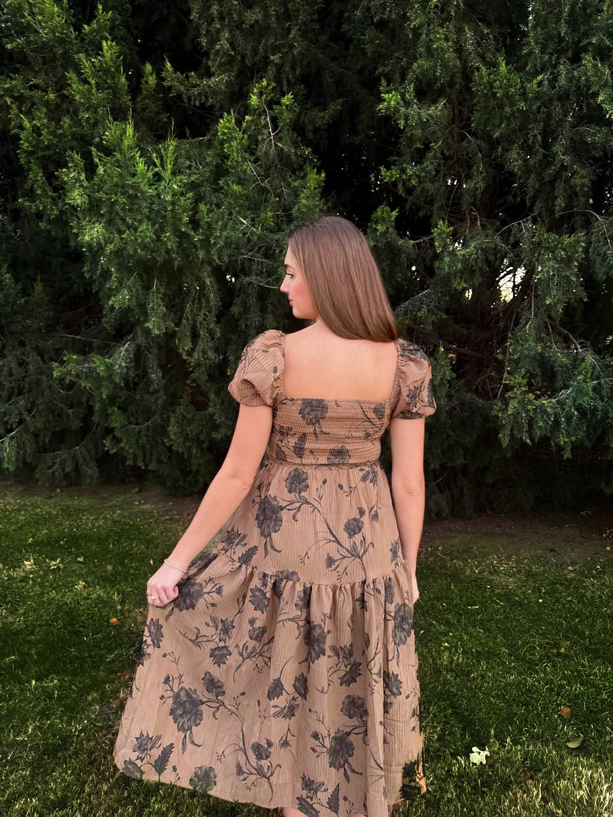 Textured Floral Dress