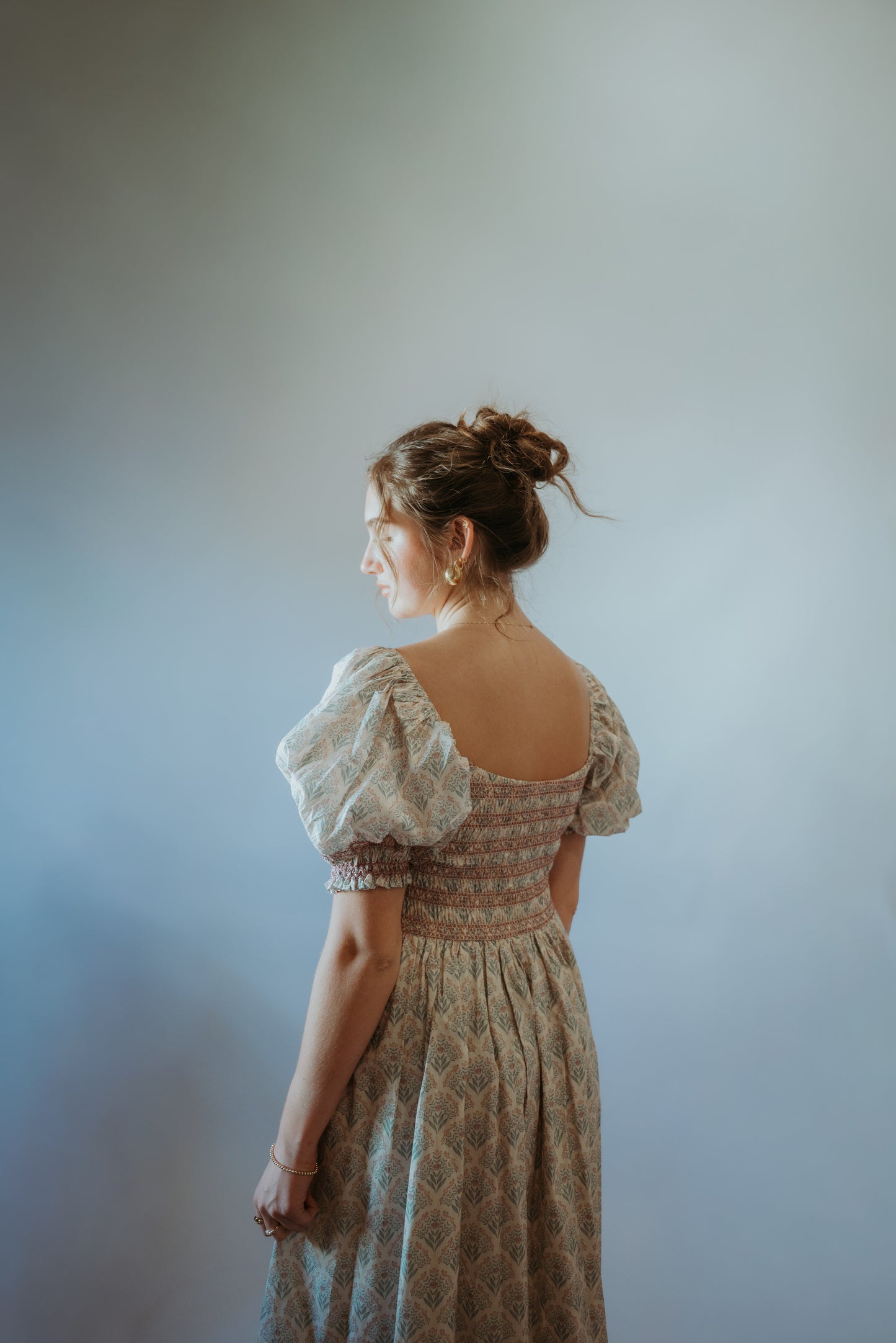 Elizabeth Floral puff sleeve Dress