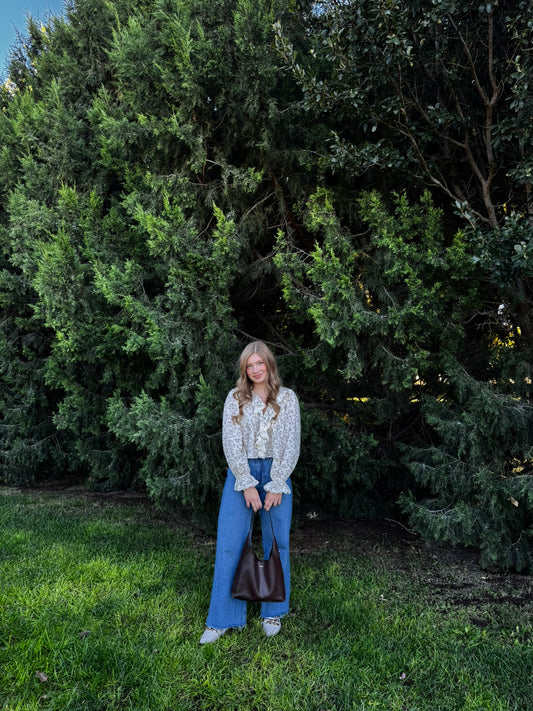 Floral Ruffle Lace Top