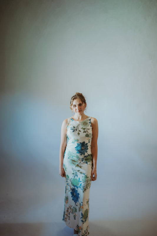 Freya Floral print Satin Maxi Dress