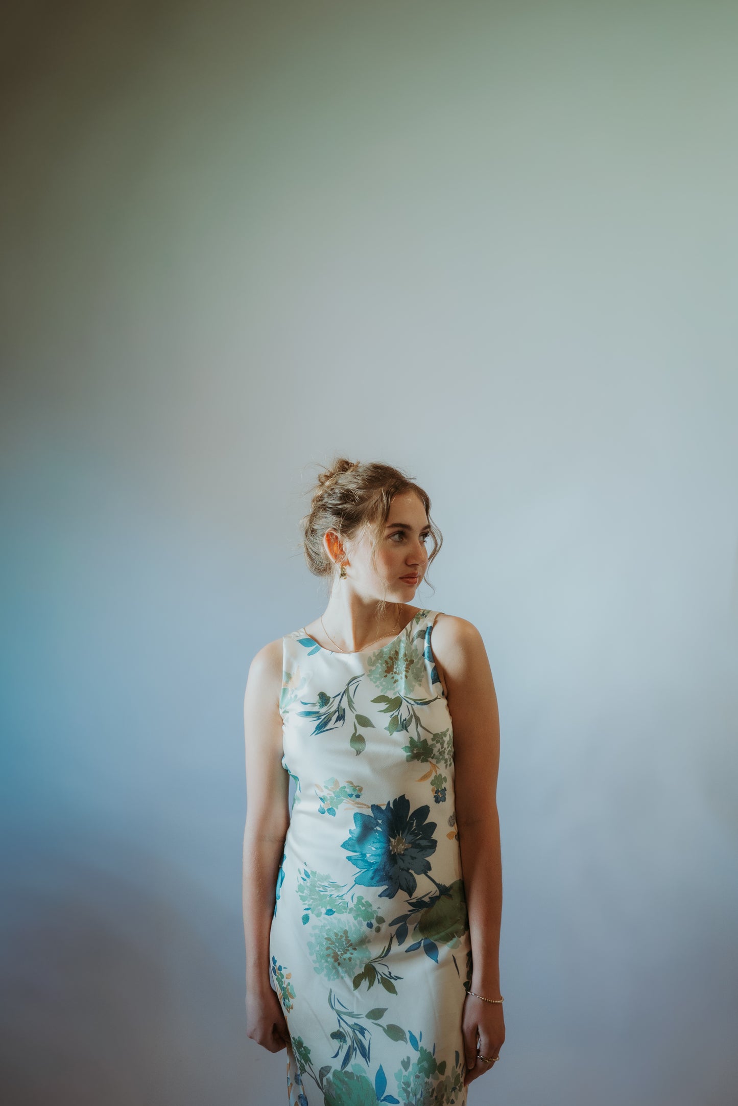 Freya Floral print Satin Maxi Dress