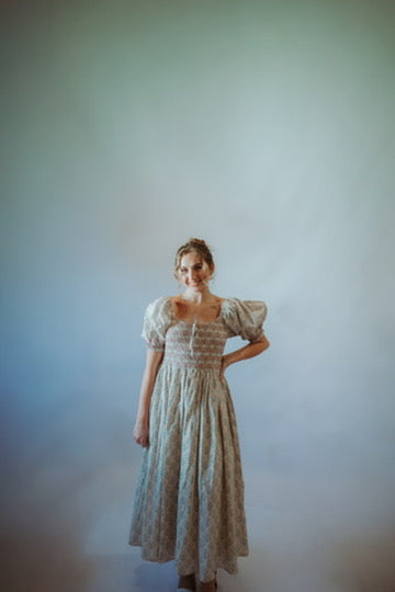 Elizabeth Floral puff sleeve Dress