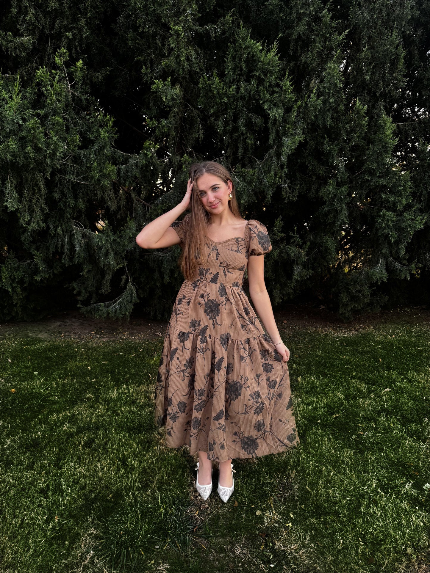 Textured Floral Dress