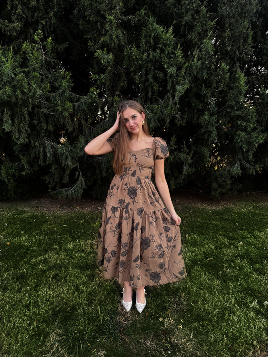 Textured Floral Dress