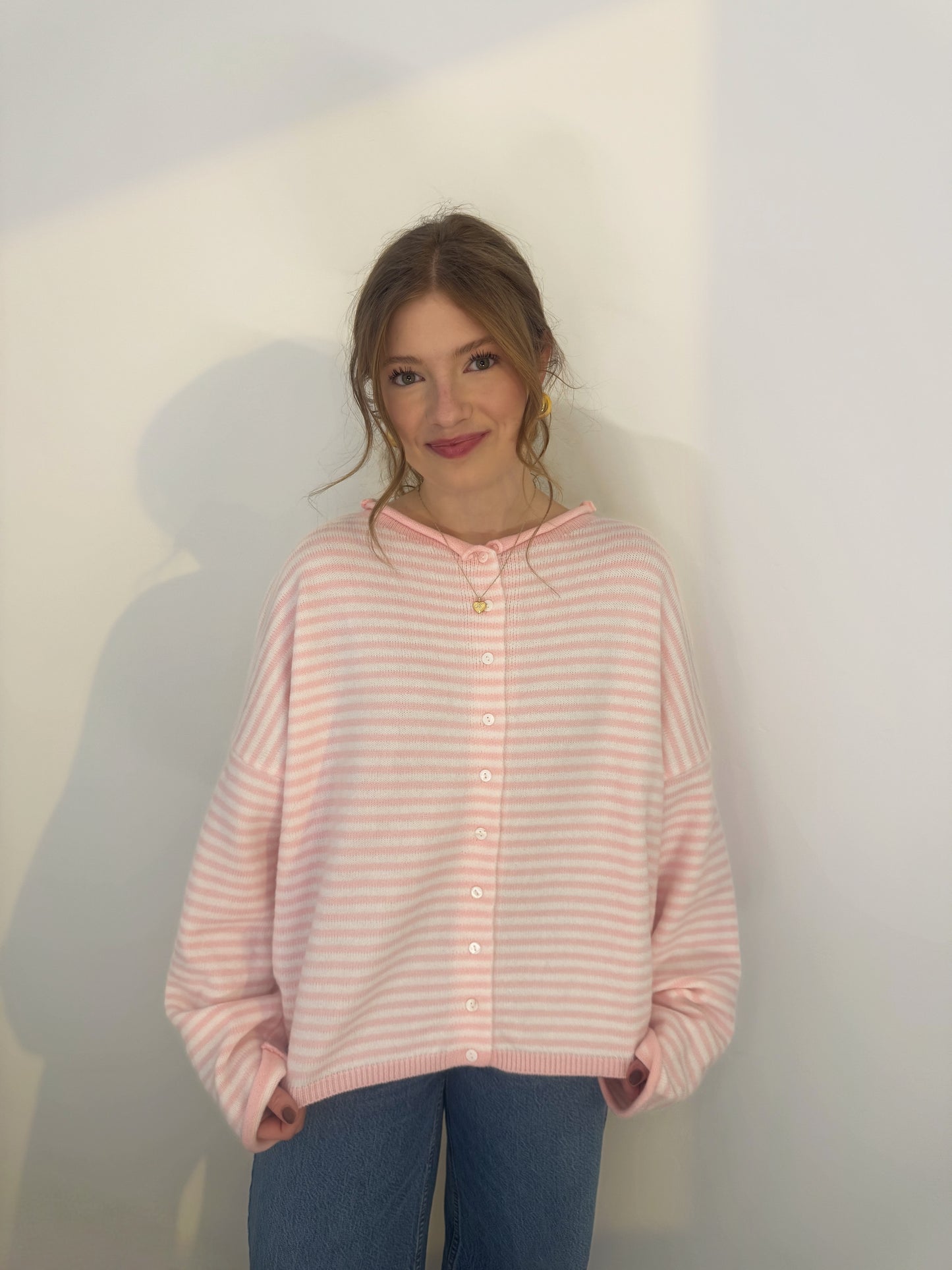 Striped rollneck Cardigan