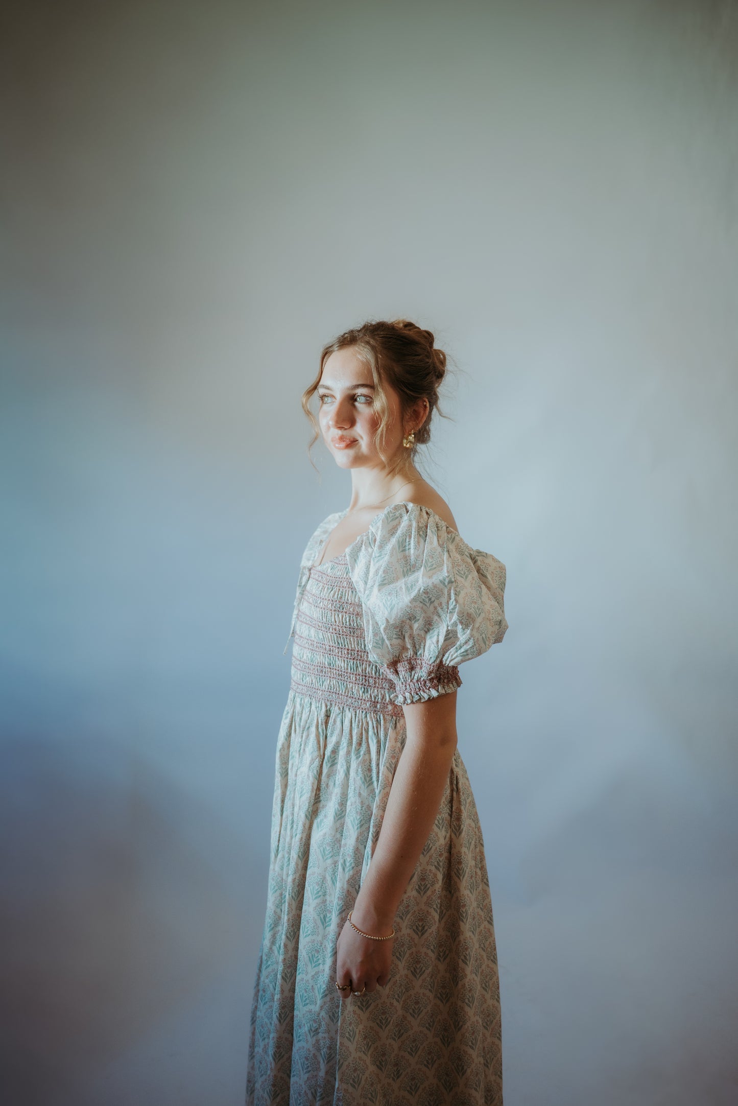 Elizabeth Floral puff sleeve Dress