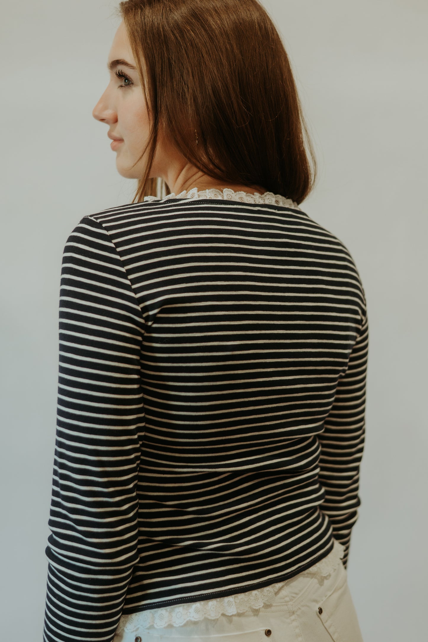 Navy Striped Cardigan
