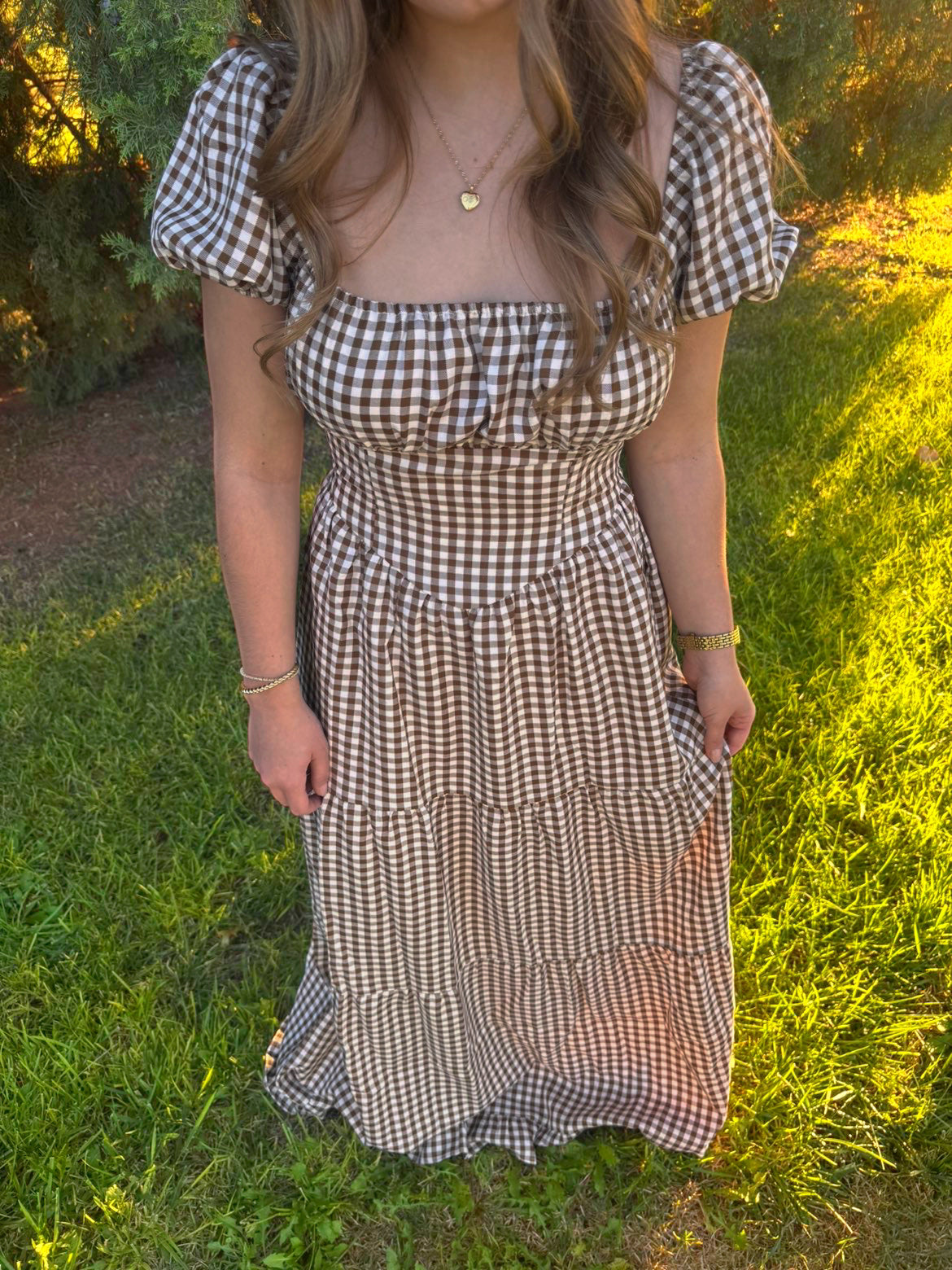 Lauren Gingham Maxi Dress