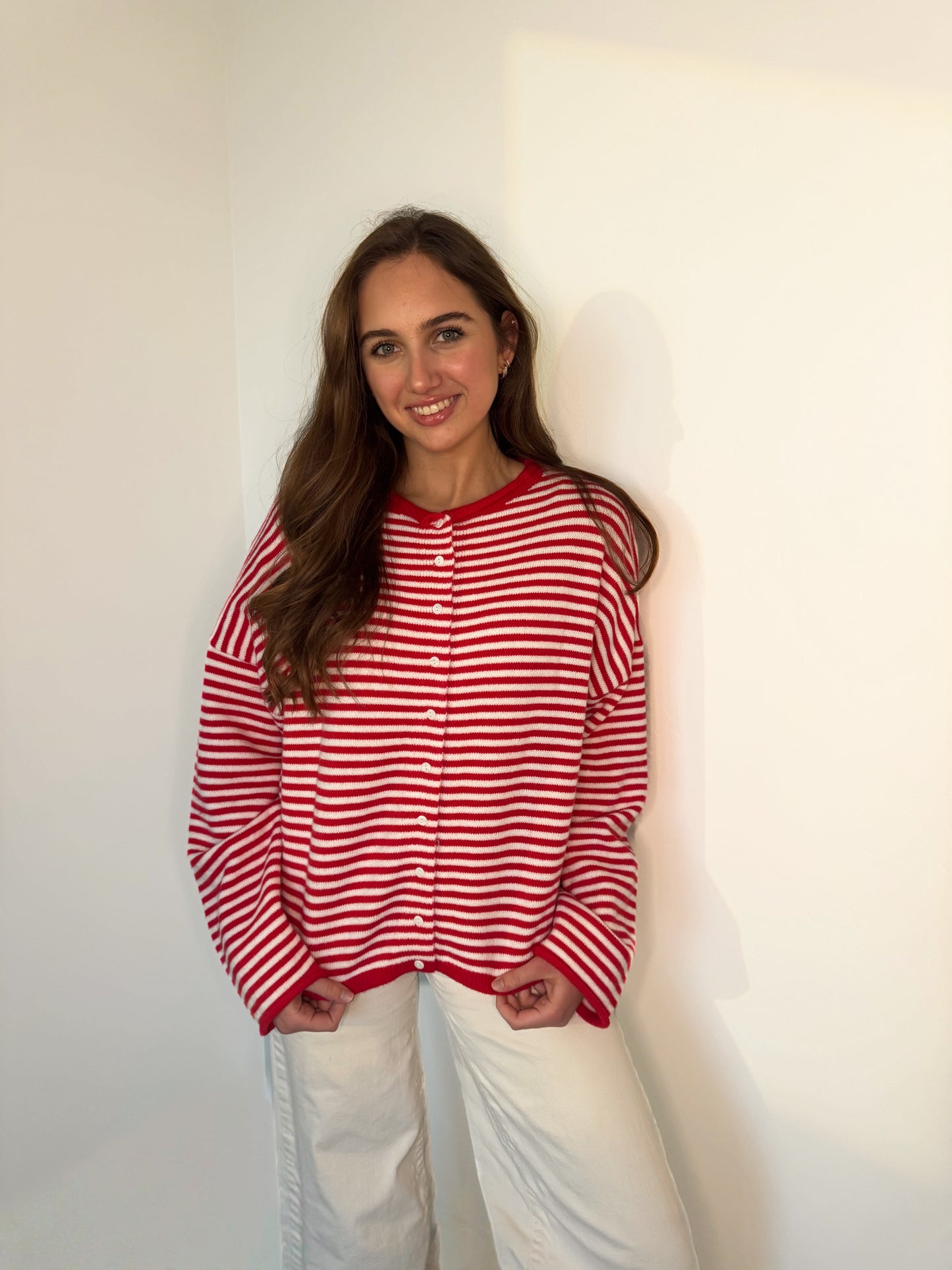 Striped rollneck Cardigan